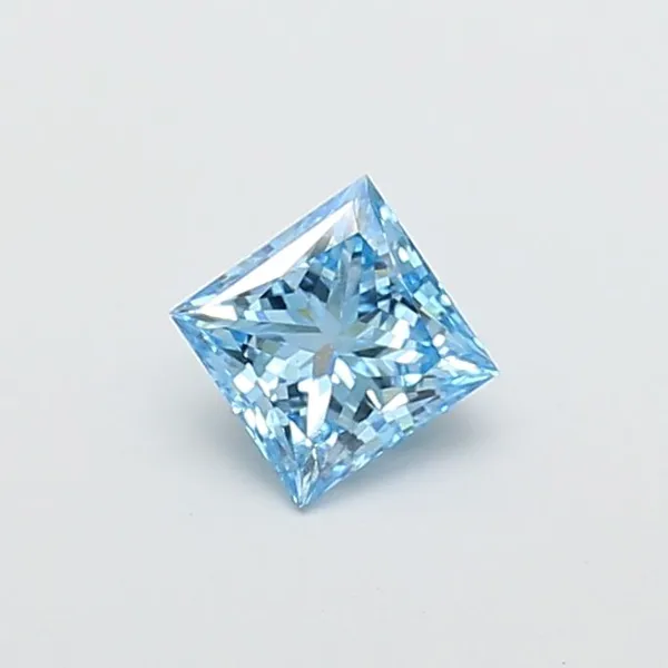 1.04ct PRINCESS Fancy Vivid Blue SI1 Coloured Lab diamond
