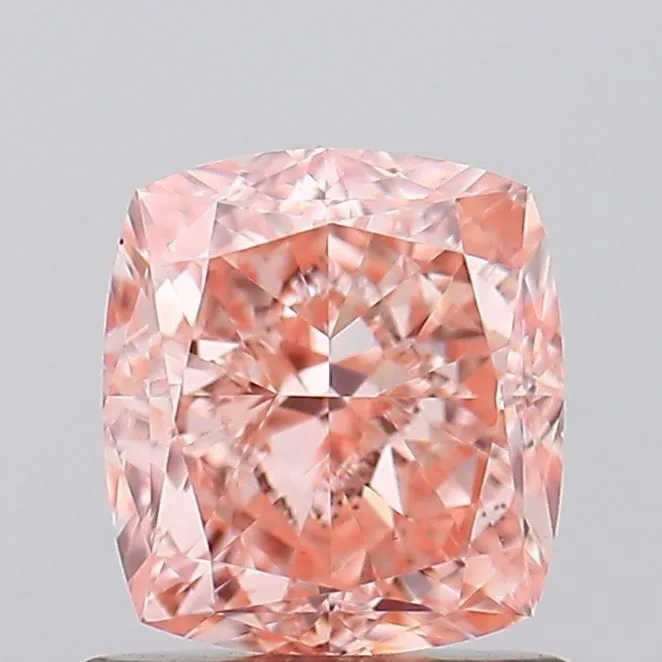 1.15ct CUSHION Fancy Intense Orangey Pink VS1 Coloured Lab diamond