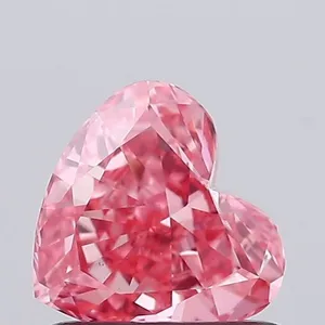 0.75ct HEART Fancy Vivid Pink VS1 Coloured Lab diamond
