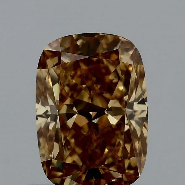 1.01ct CUSHION Fancy Vivid Yellow VS1 Coloured Lab diamond
