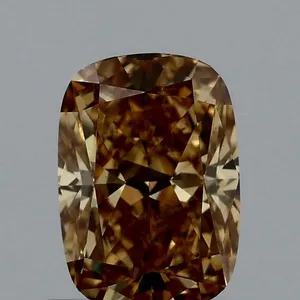 1.01ct CUSHION Fancy Vivid Yellow VS1 Coloured Lab diamond