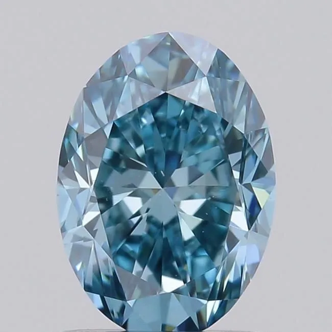 0.93ct OVAL Fancy Vivid Blue VVS2 Coloured Lab diamond