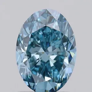 0.93ct OVAL Fancy Vivid Blue VVS2 Coloured Lab diamond