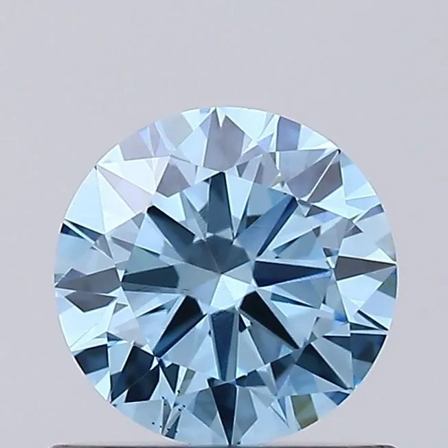 0.58ct ROUND Fancy Vivid Blue VS1 Coloured Lab diamond