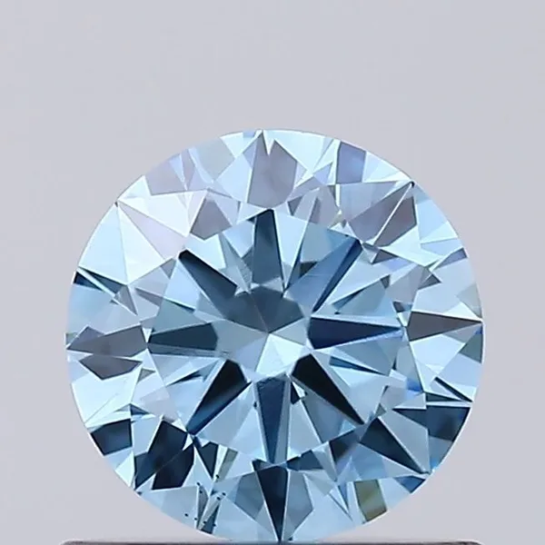 0.58ct ROUND Fancy Vivid Blue VS1 Coloured Lab diamond