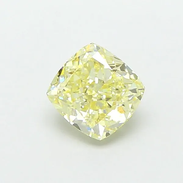 1.01ct CUSHION Fancy Light Yellow VVS2 Coloured Lab diamond