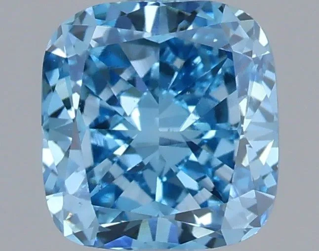 1.05ct CUSHION Fancy Vivid Blue VS2 Coloured Lab diamond