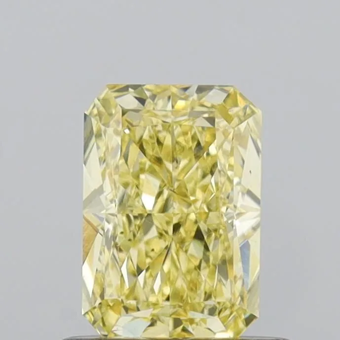 0.73ct RADIANT Fancy Intense Yellow VS2 Coloured Lab diamond