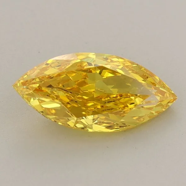 1.22ct MARQUISE Fancy Vivid Yellow VVS2 Coloured Lab diamond