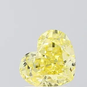 1.33ct HEART Fancy Vivid Yellow VVS2 Coloured Lab diamond