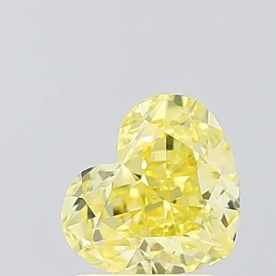 1.33ct HEART Fancy Vivid Yellow VVS2 Coloured Lab diamond