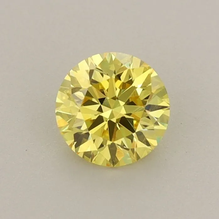 0.58ct ROUND Fancy Vivid Yellow VVS2 Coloured Lab diamond