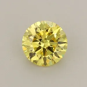 0.58ct ROUND Fancy Vivid Yellow VVS2 Coloured Lab diamond