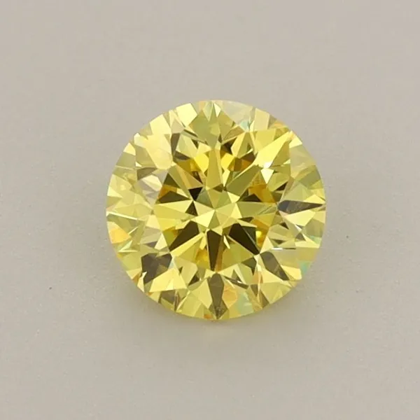 0.58ct ROUND Fancy Vivid Yellow VVS2 Coloured Lab diamond