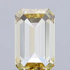 1.03ct EMERALD Fancy Light Yellow VVS2 Coloured Lab diamond