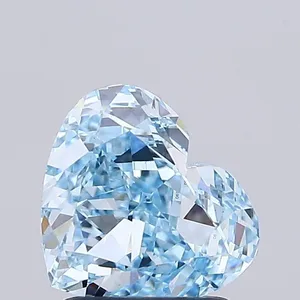 1.59ct HEART Fancy Vivid Blue VVS2 Coloured Lab diamond