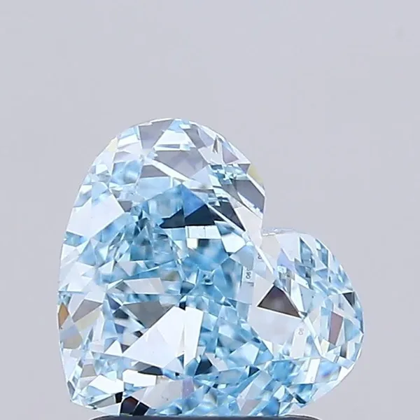1.59ct HEART Fancy Vivid Blue VVS2 Coloured Lab diamond