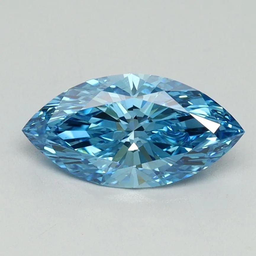 0.95ct MARQUISE Fancy Vivid Blue VS2 Coloured Lab diamond