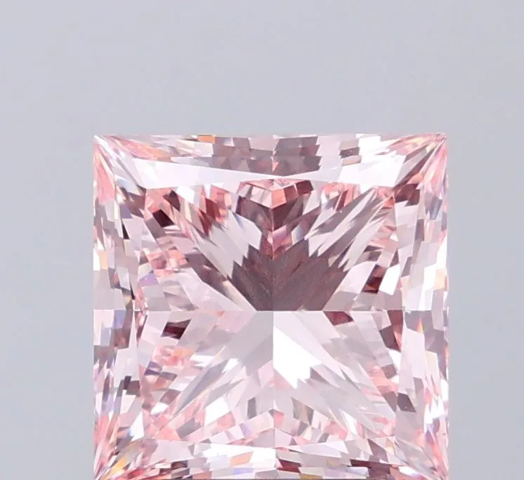5.49ct PRINCESS Fancy Intense Pink VS1 Coloured Lab diamond