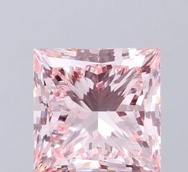 5.49ct PRINCESS Fancy Intense Pink VS1 Coloured Lab diamond