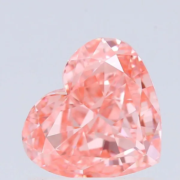 1ct HEART Fancy Vivid Pink VVS2 Coloured Lab diamond