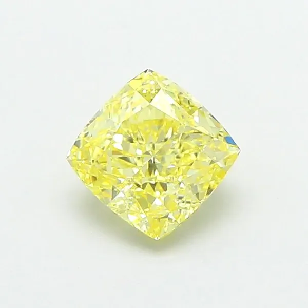 1.06ct CUSHION Fancy Intense Yellow VVS2 Coloured Lab diamond