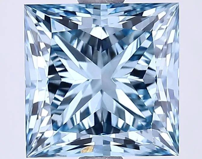 2.62ct PRINCESS Fancy Vivid Blue VS1 Coloured Lab diamond