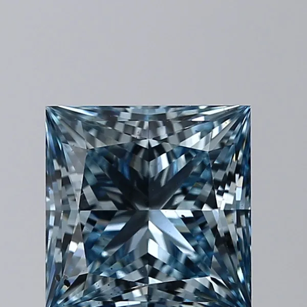2.44ct PRINCESS Fancy Intense Blue SI1 Coloured Lab diamond