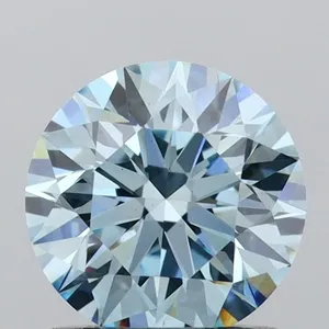 0.9ct ROUND Fancy Vivid Blue VS2 Coloured Lab diamond