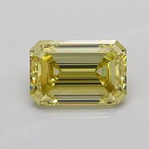 1.11ct EMERALD Fancy Yellow VS1 Coloured Lab diamond