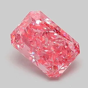 1.05ct RADIANT Fancy Vivid Pink VVS2 Coloured Lab diamond