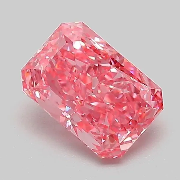 1.05ct RADIANT Fancy Vivid Pink VVS2 Coloured Lab diamond