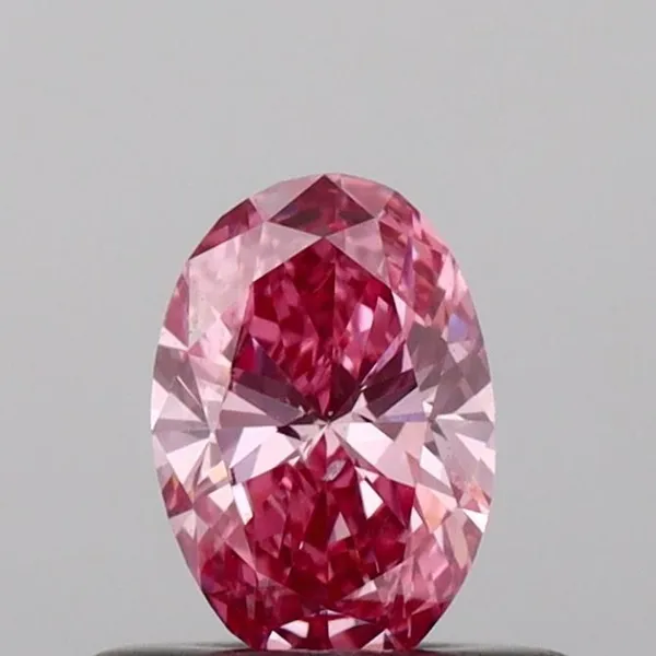 0.34ct OVAL Fancy Vivid Pink SI1 Coloured Lab diamond