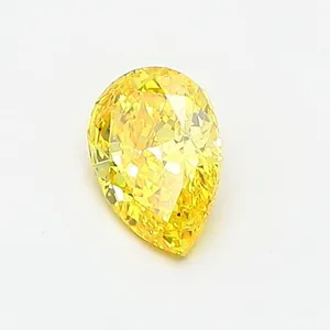 0.54ct PEAR Fancy Vivid Yellow VVS2 Coloured Lab diamond