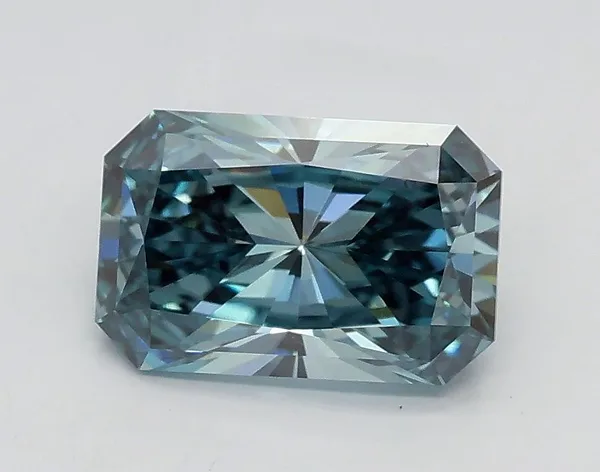 1.21ct RADIANT Fancy Intense Green Blue VVS2 Coloured Lab diamond