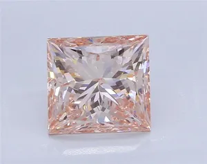 2.61ct PRINCESS Fancy Orange Pink VVS2 Coloured Lab diamond