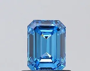 0.81ct EMERALD Fancy Vivid Blue VVS2 Coloured Lab diamond