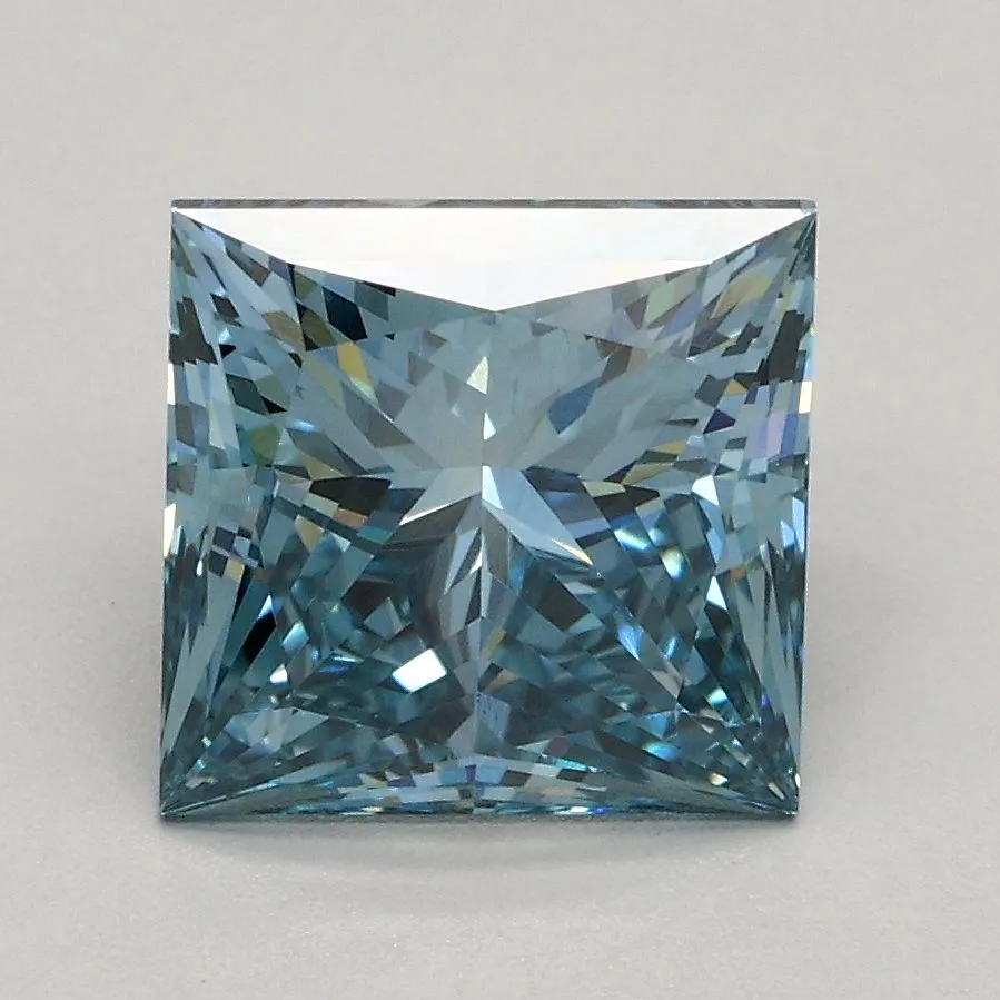2.04ct PRINCESS Fancy Vivid Blue VS1 Coloured Lab diamond