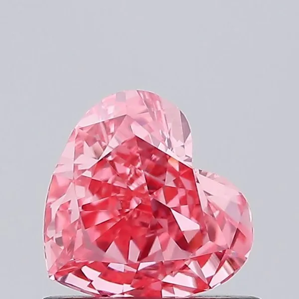 0.66ct HEART Fancy Vivid Pink VVS2 Coloured Lab diamond