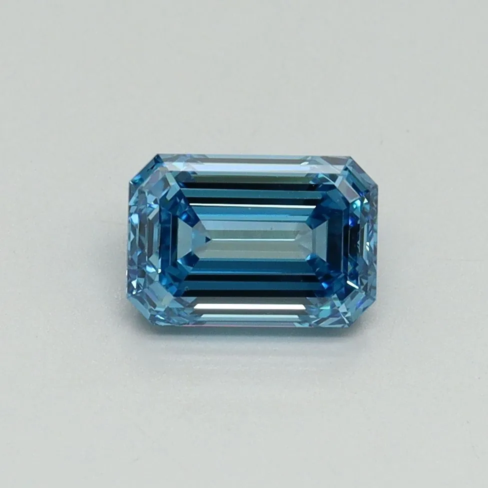 1.01ct EMERALD Fancy Vivid Blue VS1 Coloured Lab diamond