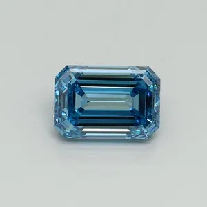 1.01ct EMERALD Fancy Vivid Blue VS1 Coloured Lab diamond