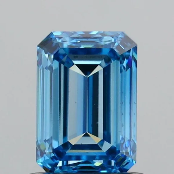 1ct EMERALD Fancy Vivid Blue VS1 Coloured Lab diamond