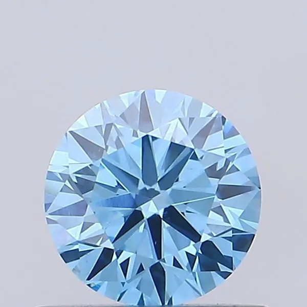 0.62ct ROUND Fancy Vivid Blue VVS2 Coloured Lab diamond