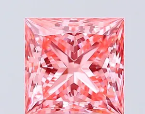 1.54ct PRINCESS Fancy Vivid Pink VVS2 Coloured Lab diamond
