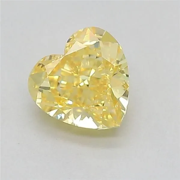 1.13ct HEART Fancy Vivid Yellow VVS2 Coloured Lab diamond