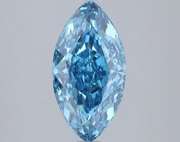 1.96ct MARQUISE Fancy Vivid Blue VS1 Coloured Lab diamond