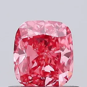 0.59ct CUSHION Fancy Vivid Pink VS1 Coloured Lab diamond