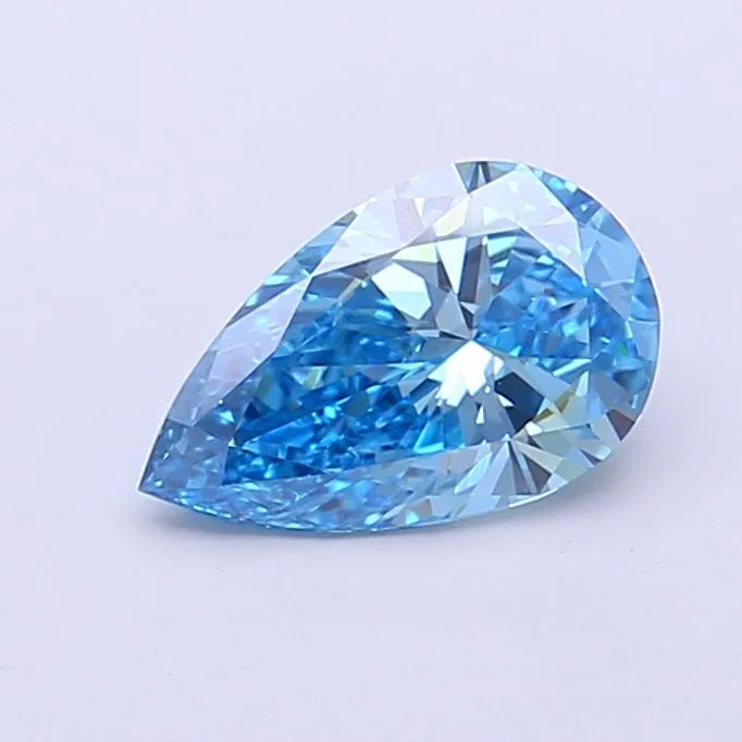 0.91ct PEAR Fancy Vivid Blue VVS2 Coloured Lab diamond