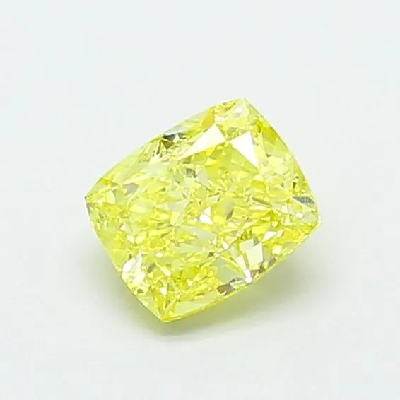 0.74ct CUSHION Fancy Intense Yellow VVS2 Coloured Lab diamond
