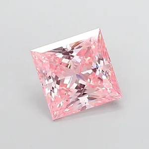 3.33ct PRINCESS Fancy Vivid Pink VVS2 Coloured Lab diamond